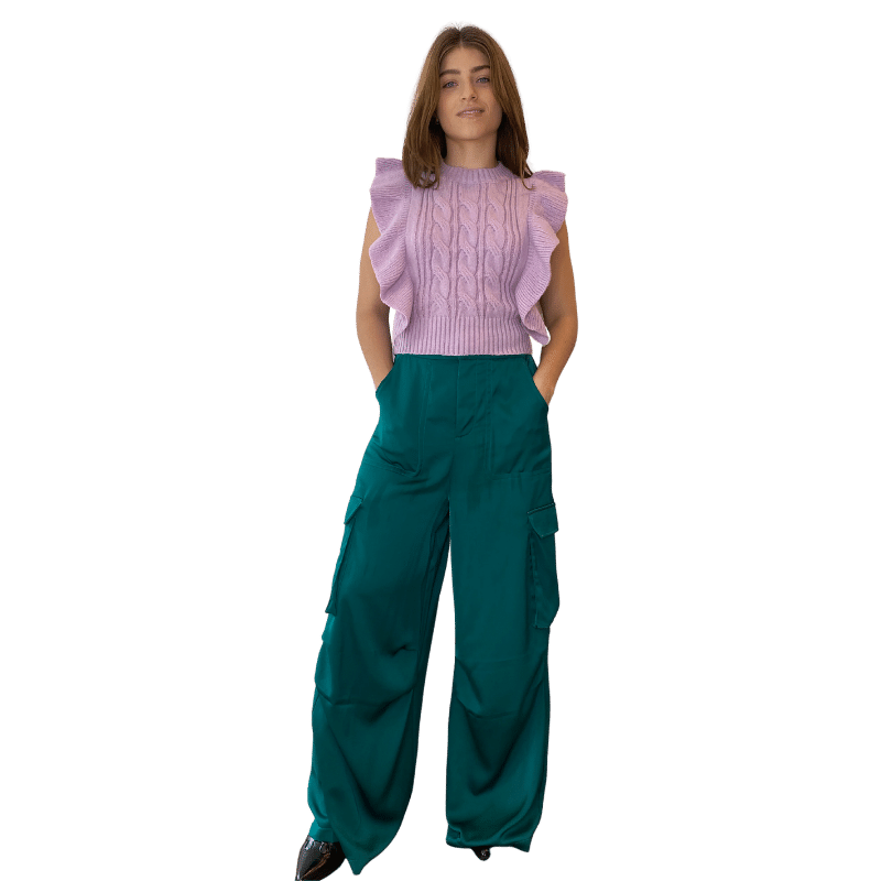 Tania Pantalón cargo satín