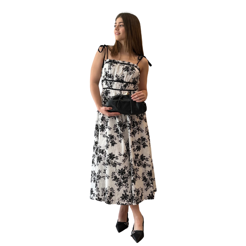 White Vestido crochet midi