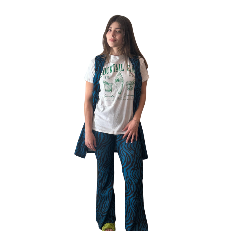 Pantalon campana zebra