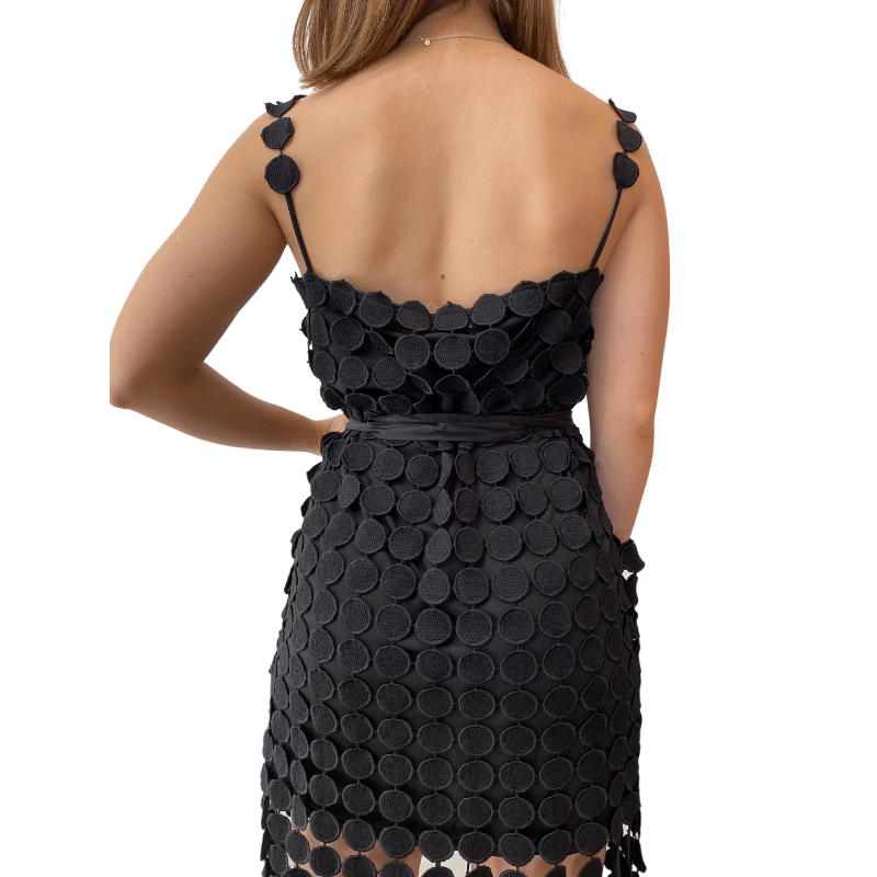 Lila Vestido midi circulos tiras