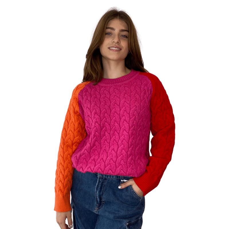 Rose Sweater tejido bicolor