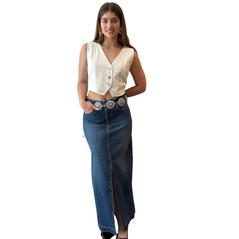 Sof  falda midi denim