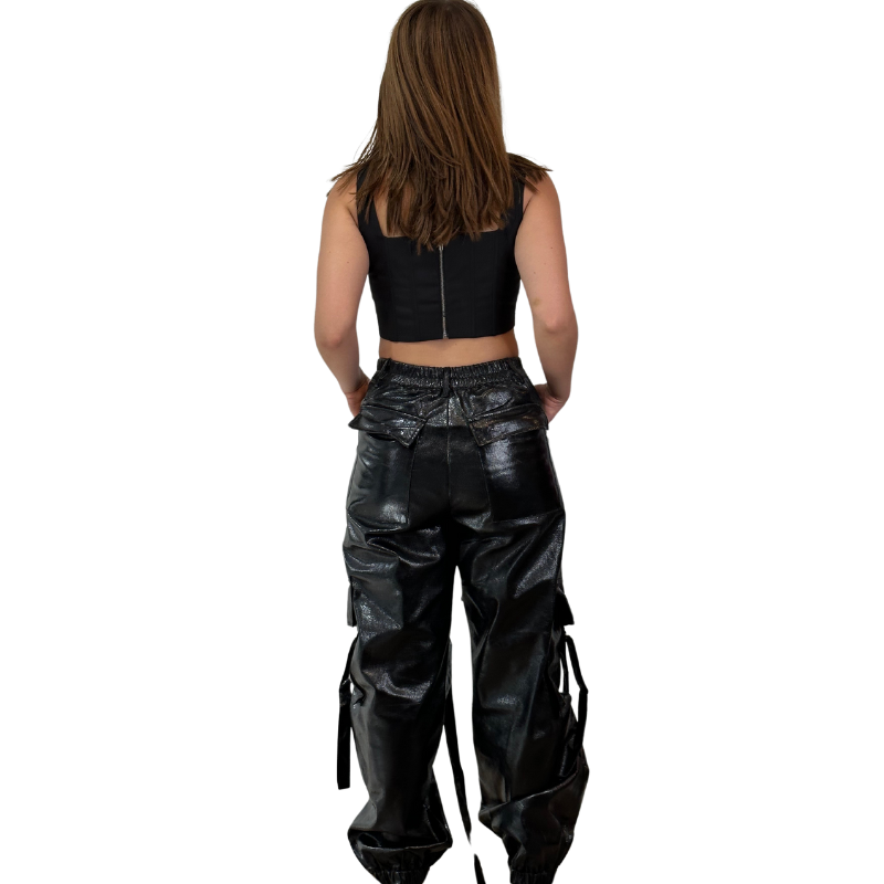 Bling pantalon cargo metalico