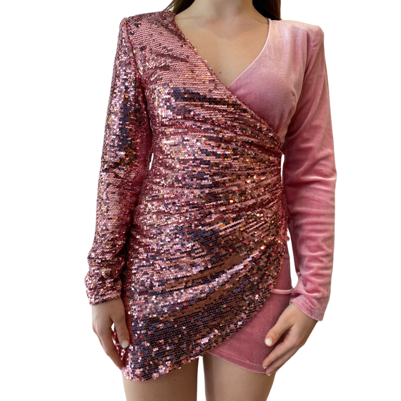 Delia Vestido velvet sequin