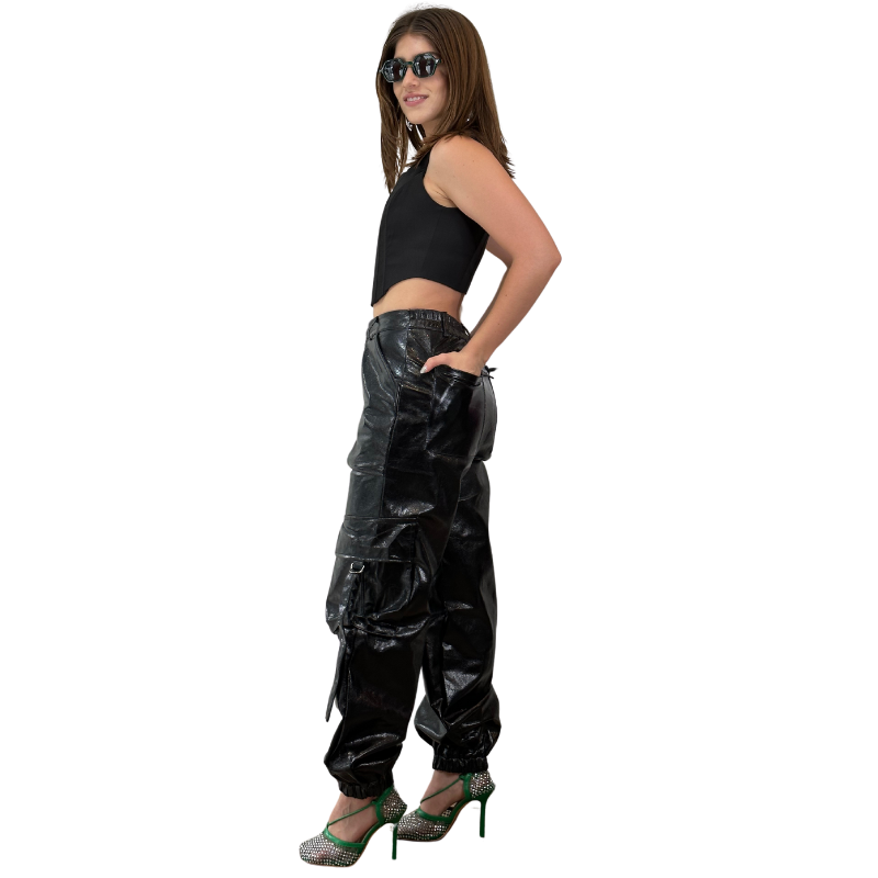 Bling pantalon cargo metalico