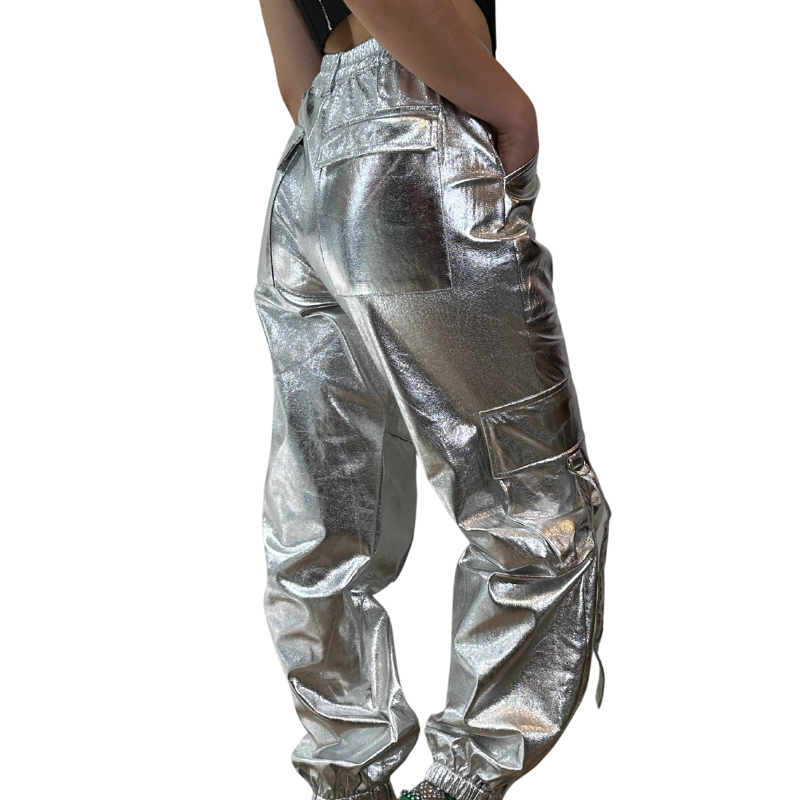 Bling pantalon cargo metalico